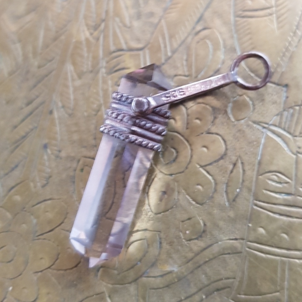 vintage sterling crystal pendant